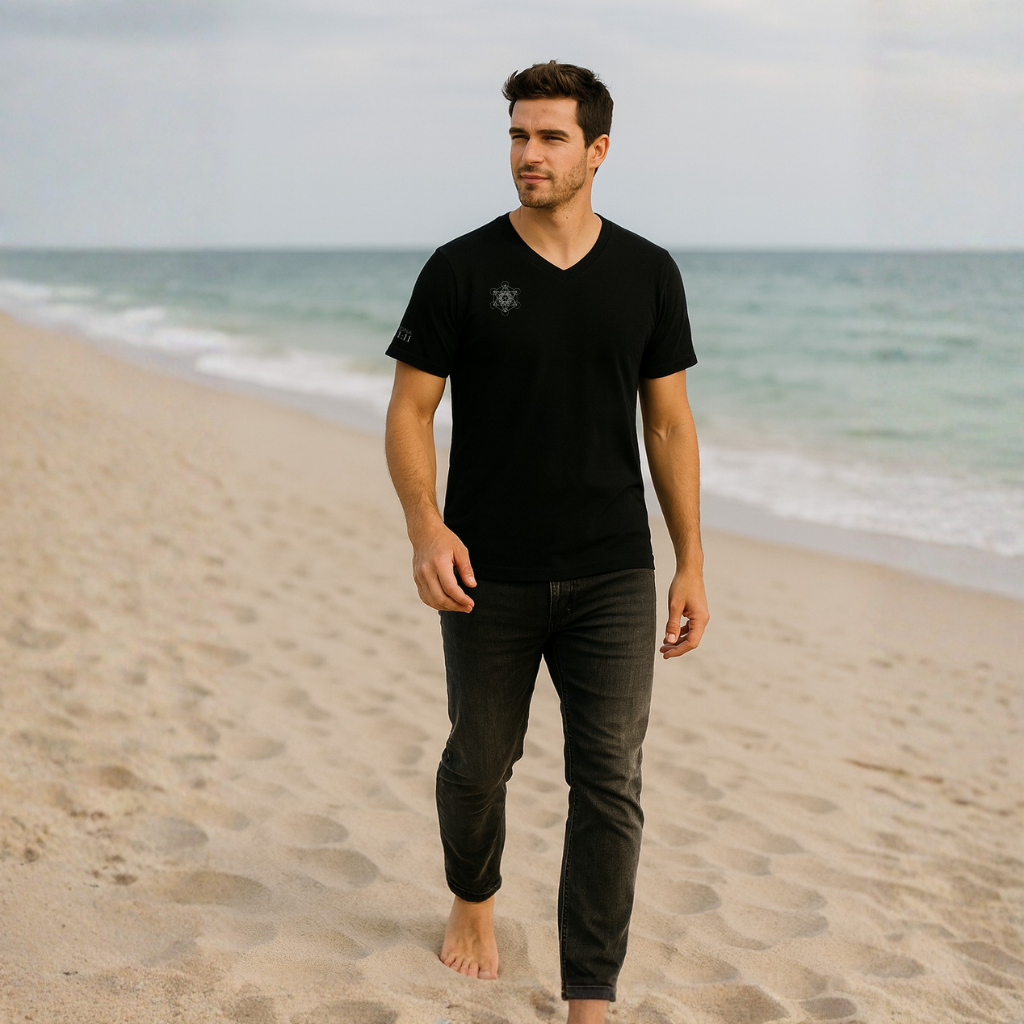 Luz de Metatrón – Camiseta Unisex Cuello V Minimalista