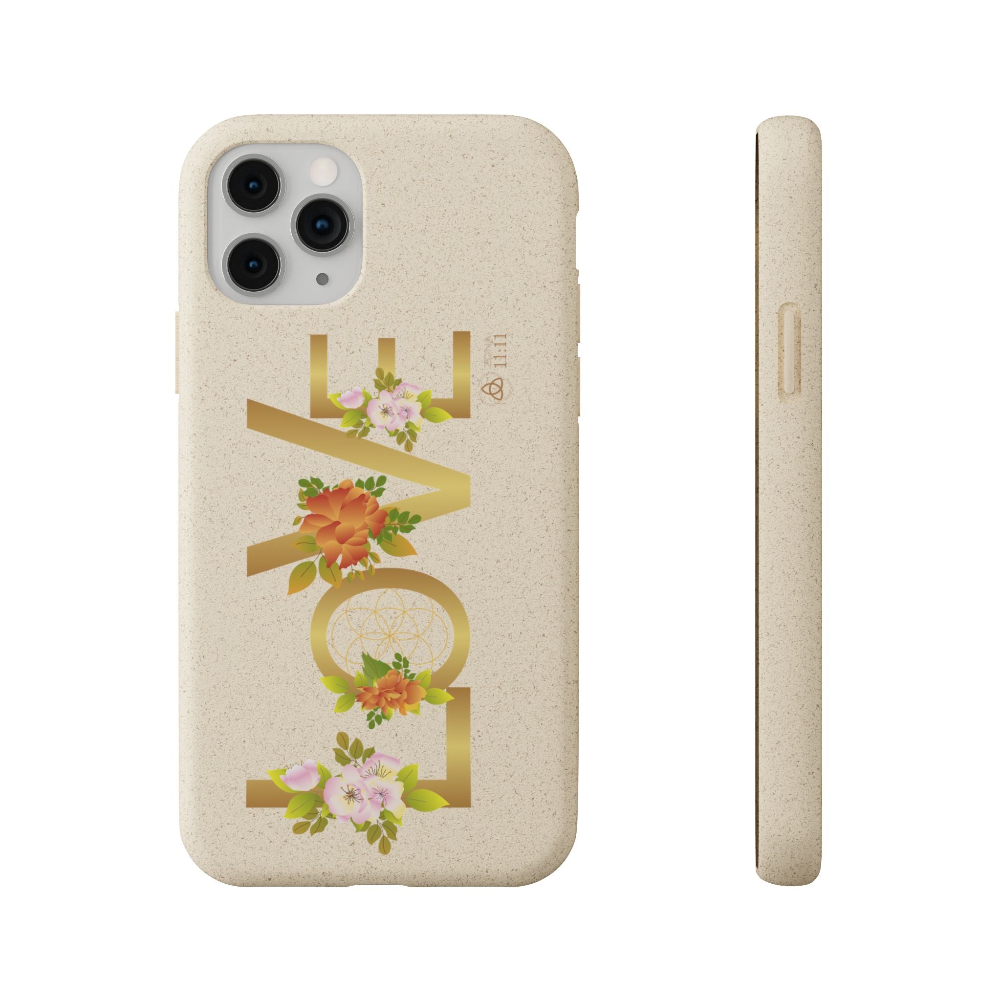 🌿 LOVE en la Naturaleza – Carcasa Biodegradable Floral