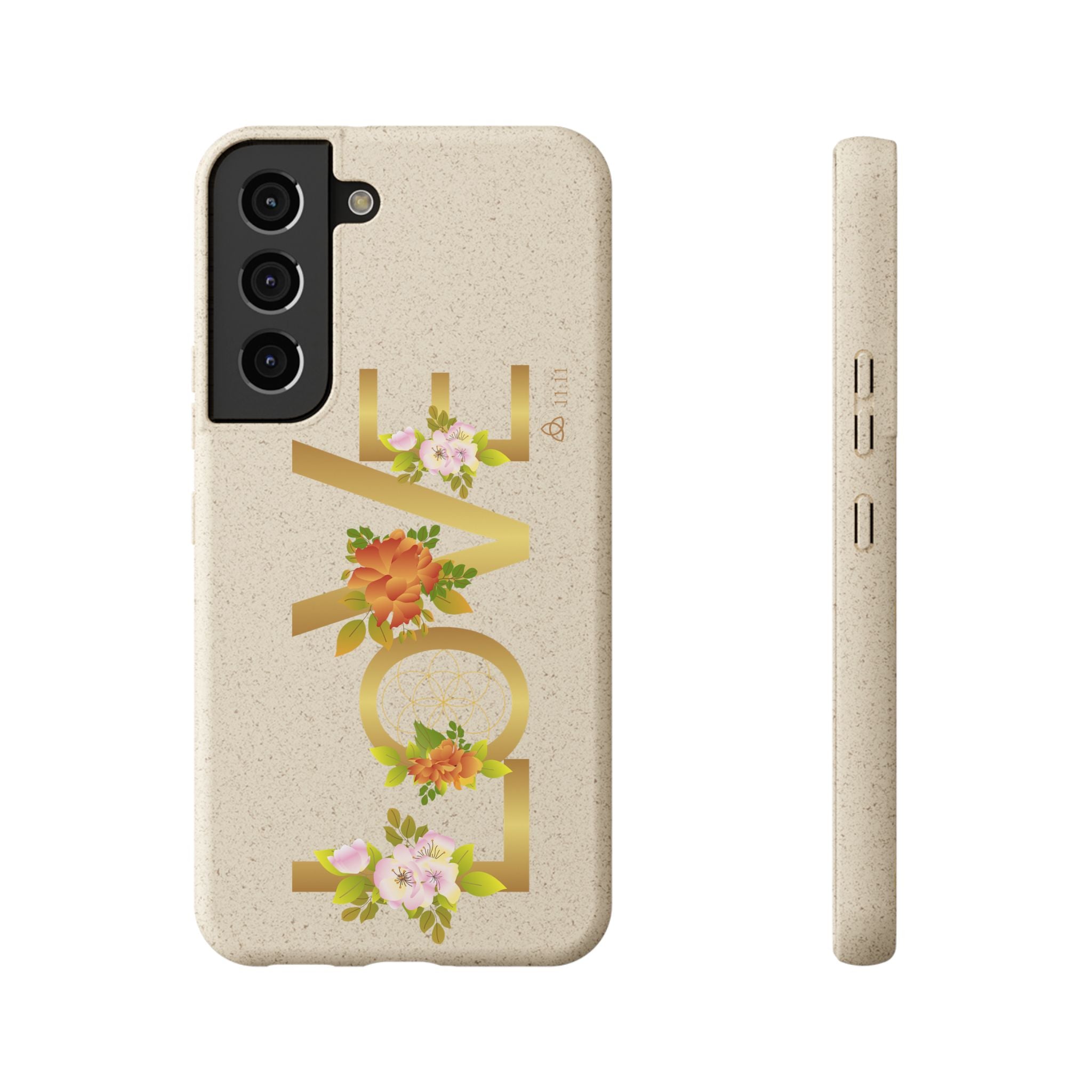 🌿 LOVE en la Naturaleza – Carcasa Biodegradable Floral