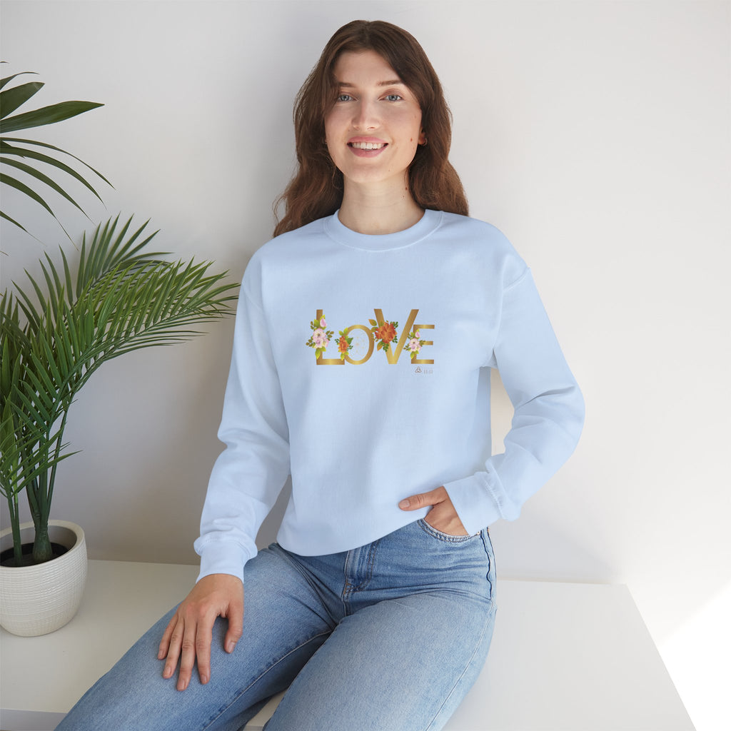 LOVE en Flor – Sudadera Unisex con Semilla de la vida