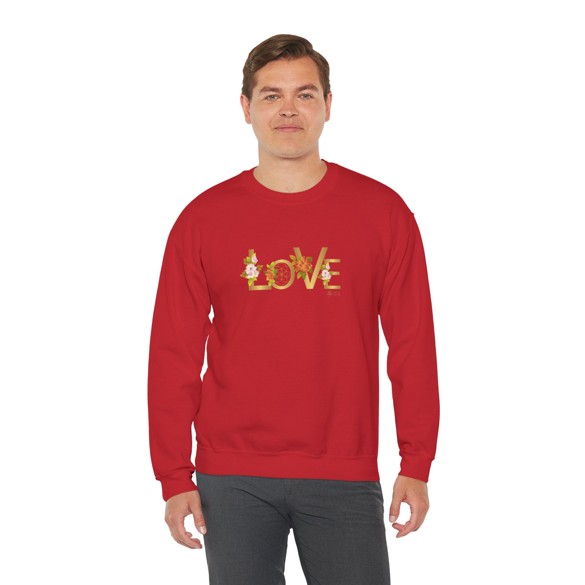 LOVE en Flor – Sudadera Unisex con Semilla de la vida