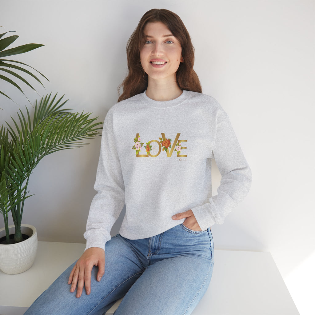 LOVE en Flor – Sudadera Unisex con Semilla de la vida