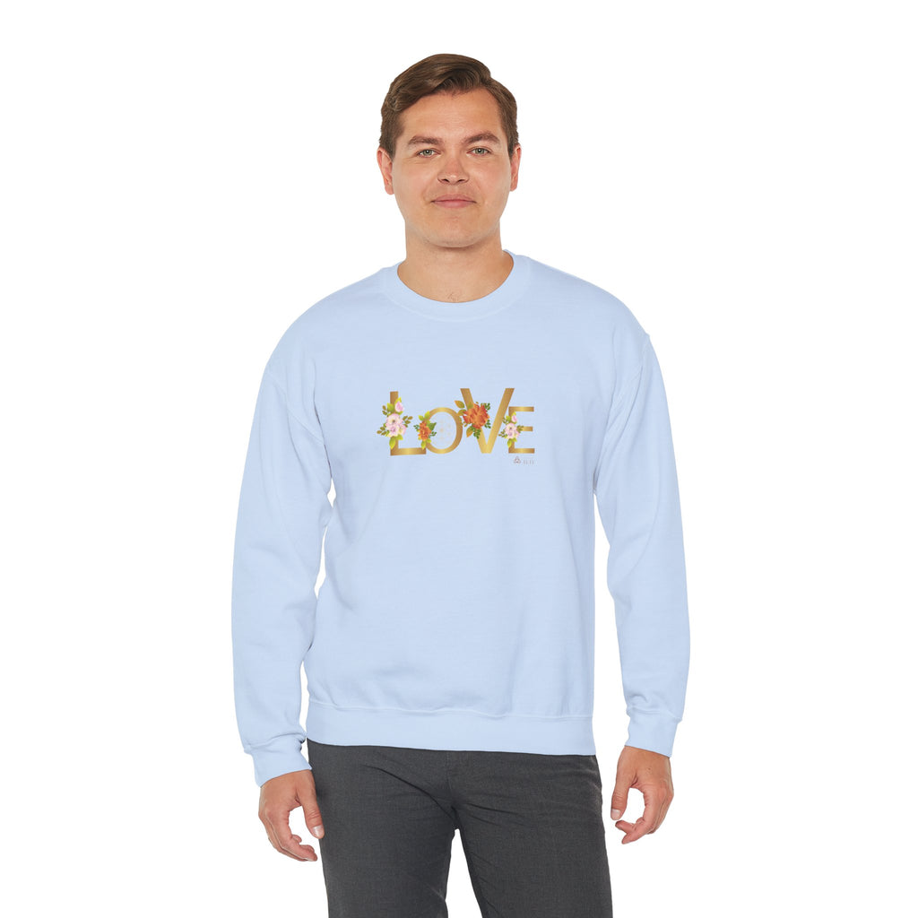 LOVE en Flor – Sudadera Unisex con Semilla de la vida
