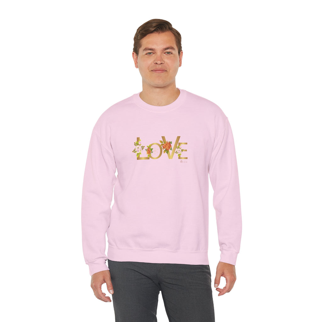 LOVE en Flor – Sudadera Unisex con Semilla de la vida