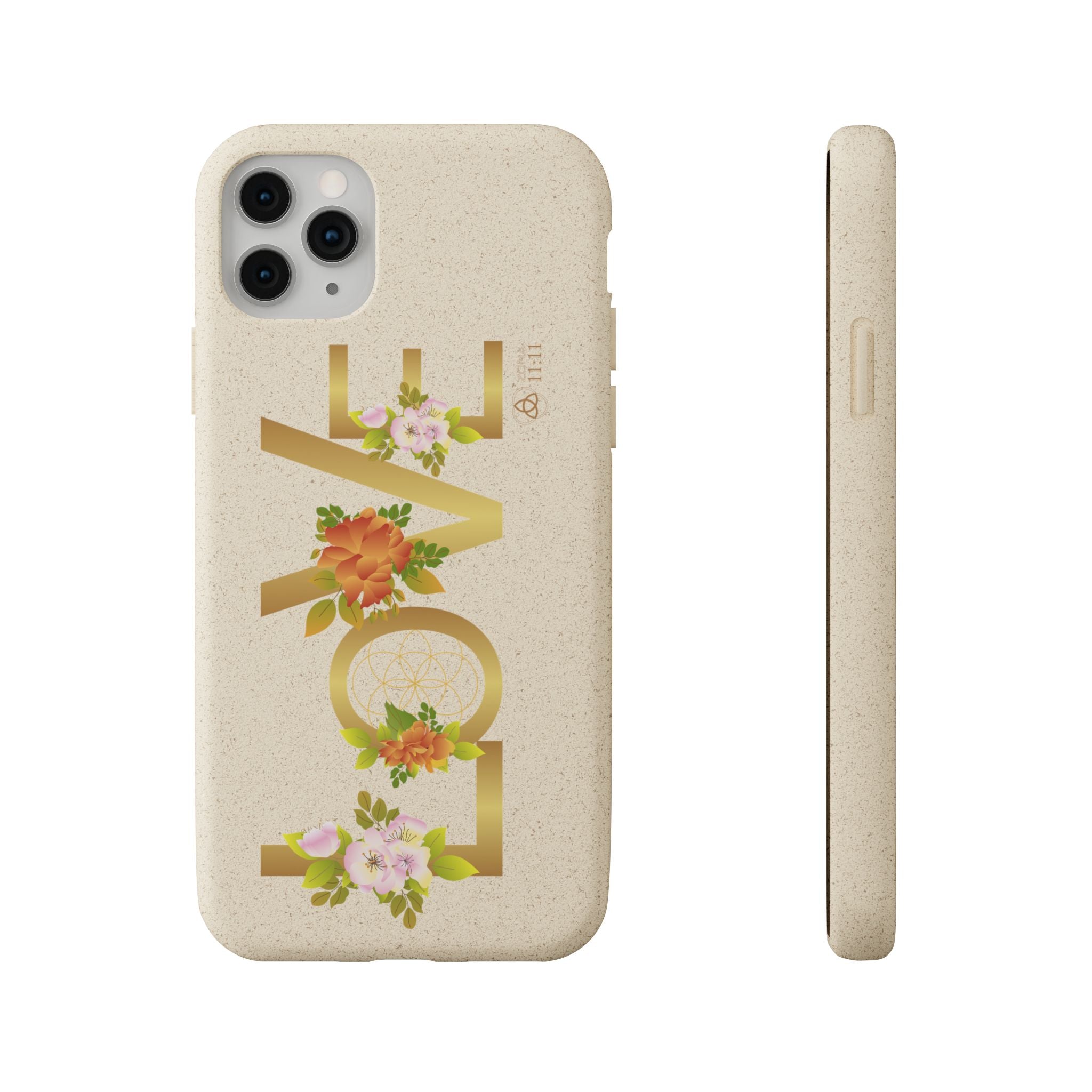 🌿 LOVE en la Naturaleza – Carcasa Biodegradable Floral