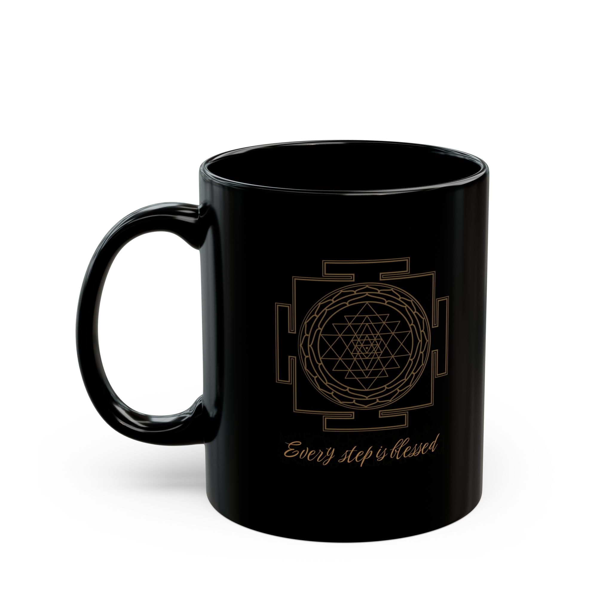 Ganesh Sagrado – Taza Negra Abundancia & Bendición (11oz & 15oz)
