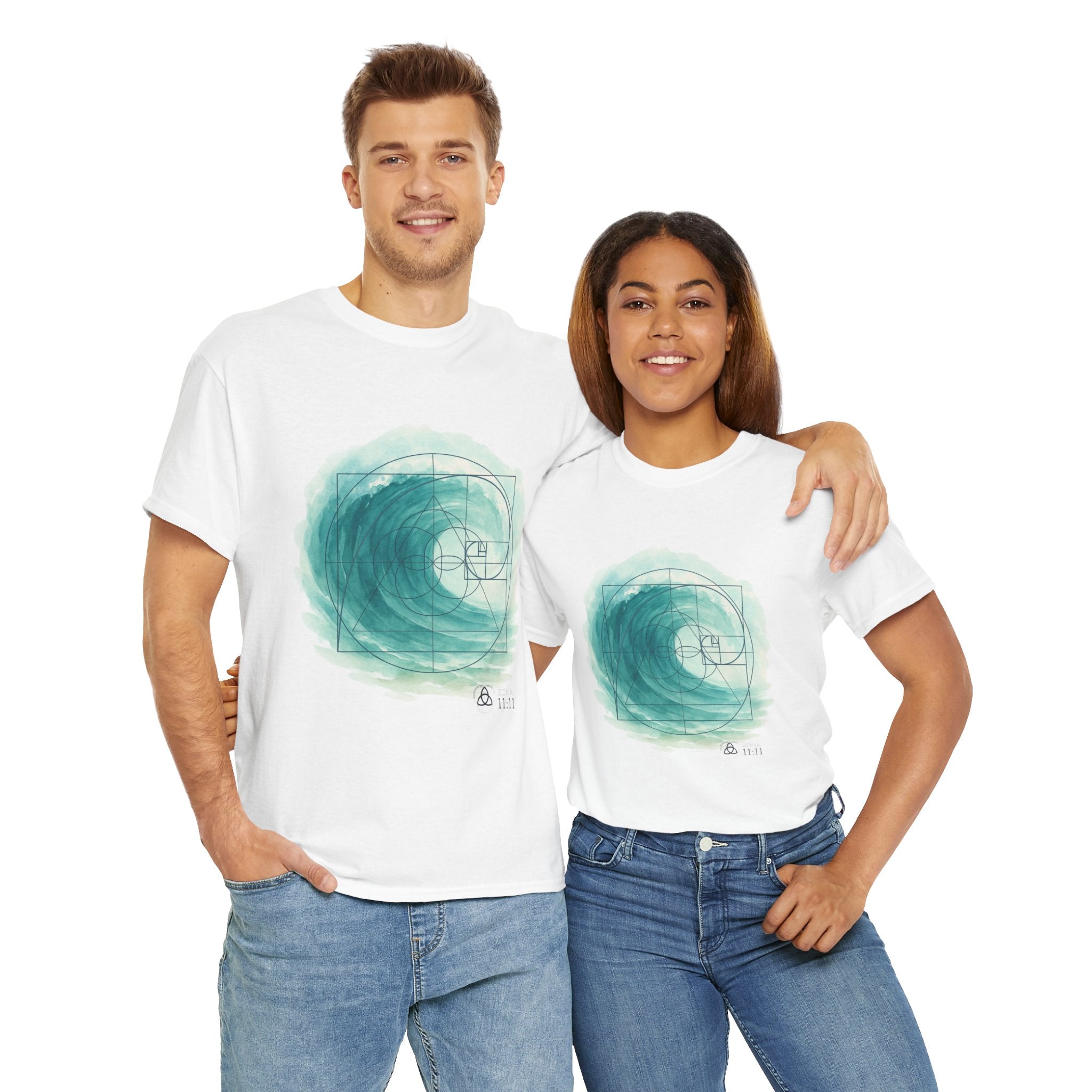 Espiral Dorada – Camiseta Unisex con Onda de la Vida