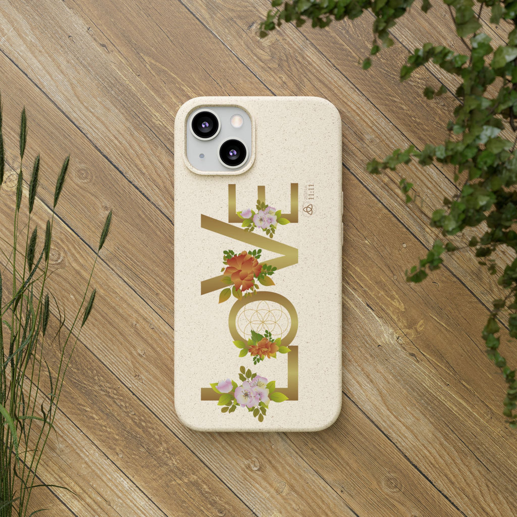 🌿 LOVE en la Naturaleza – Carcasa Biodegradable Floral