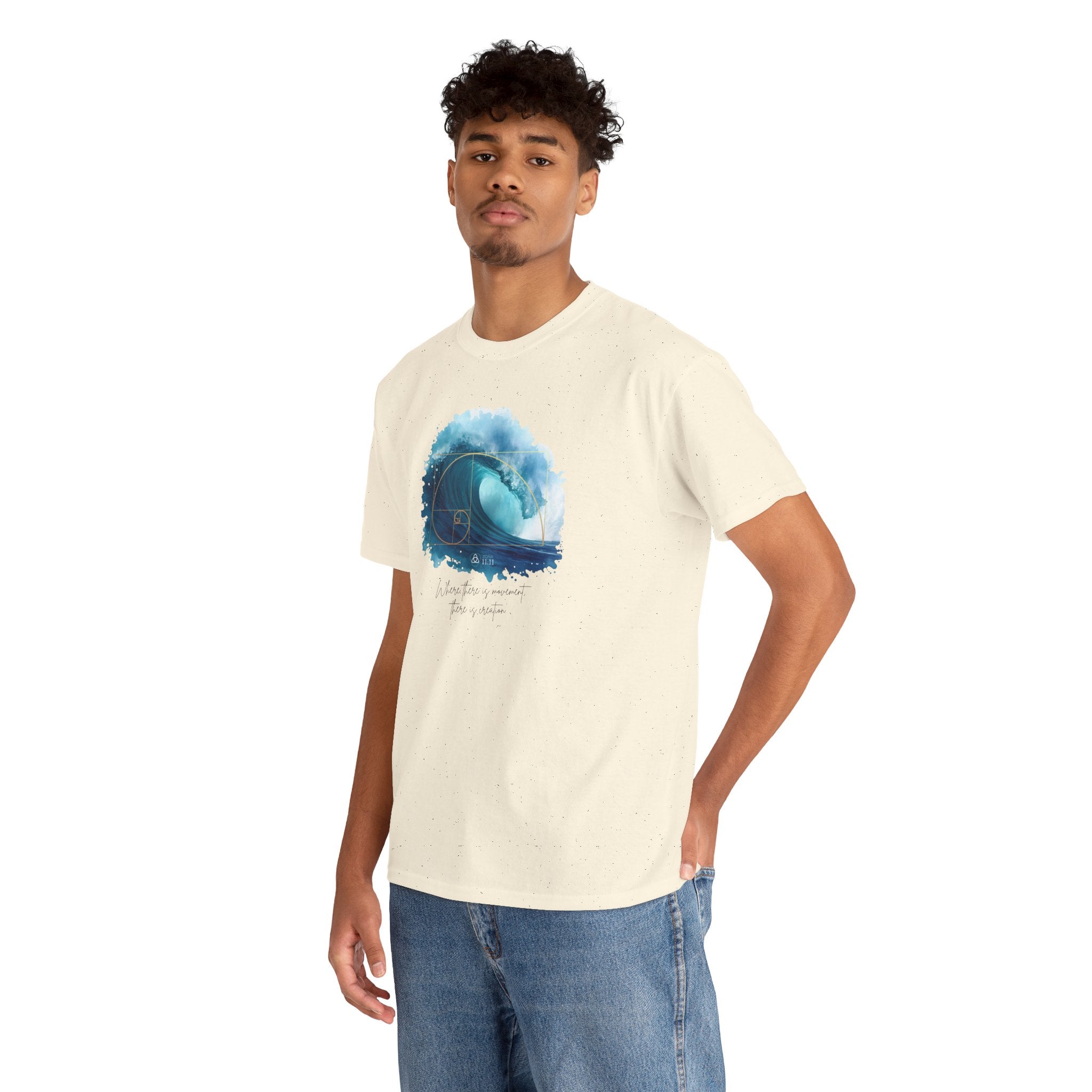 Espiral Dorada – Camiseta Unisex con Onda de la Vida (Natural)