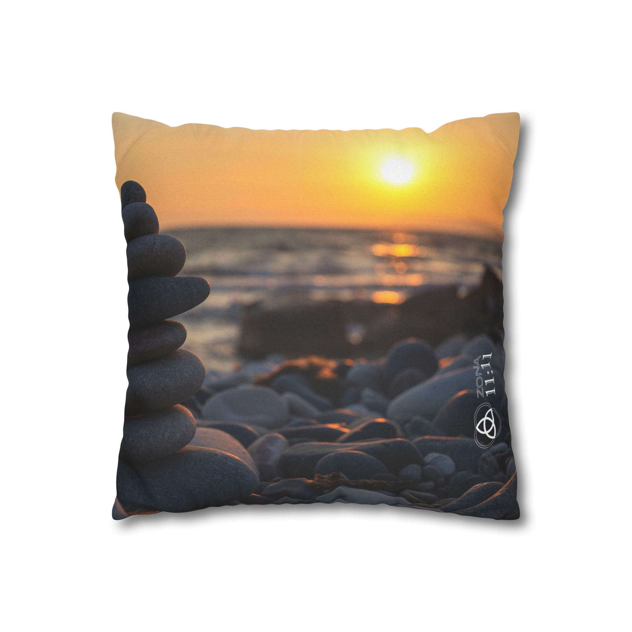 Santuario del Éter – Funda de Cojín doble con Dodecaedro Violeta