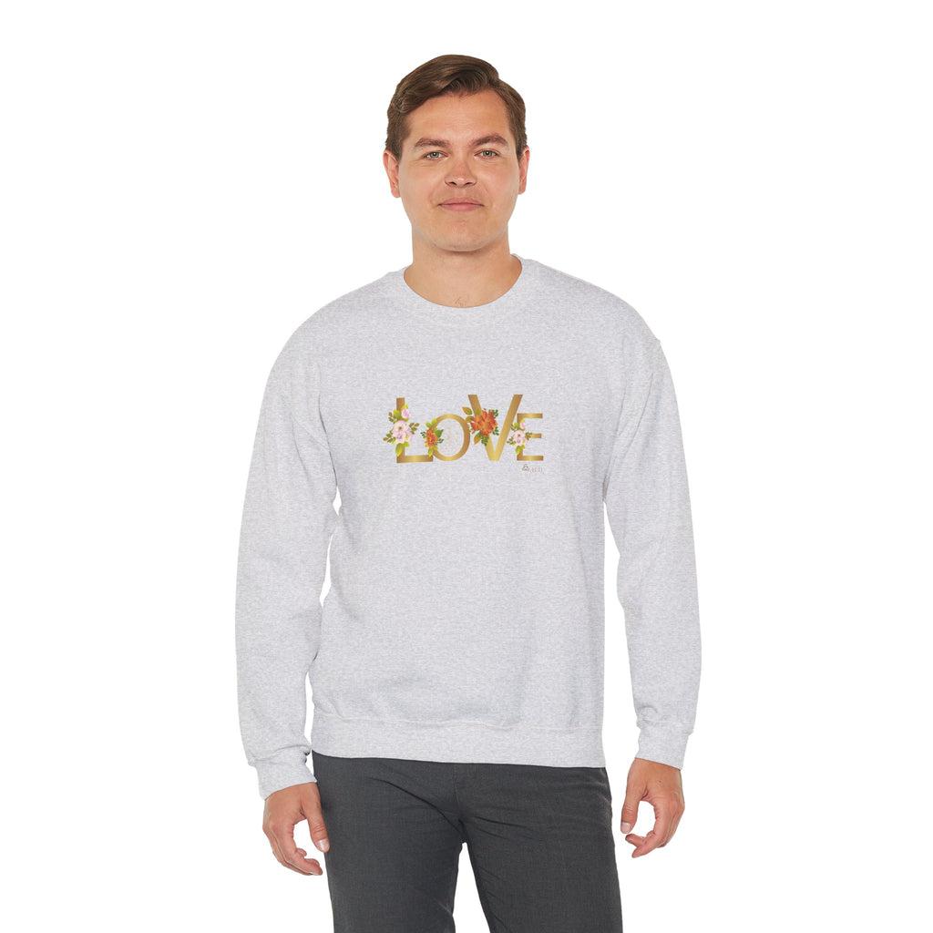 LOVE en Flor – Sudadera Unisex con Semilla de la vida