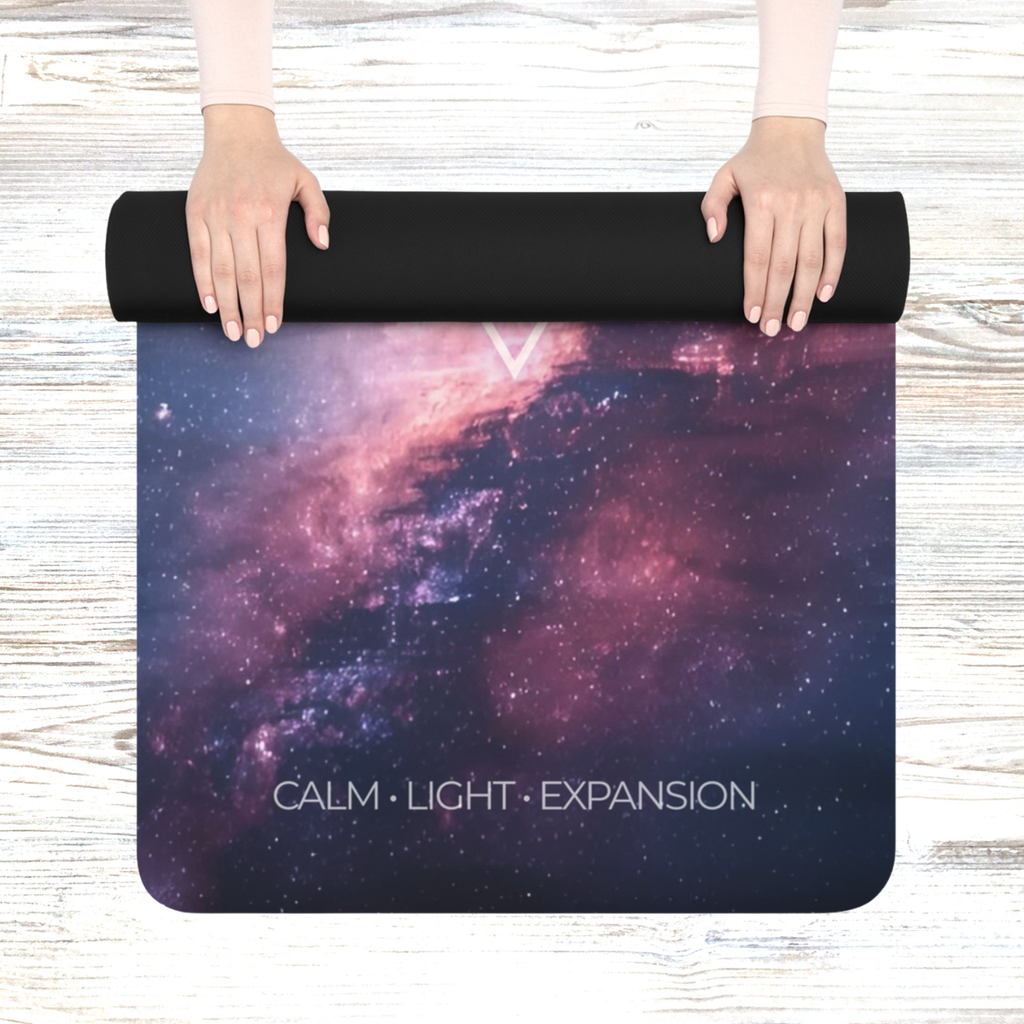 Mat de Yoga “Calma · Luz · Expansión” – Conexión Cósmica & Merkaba