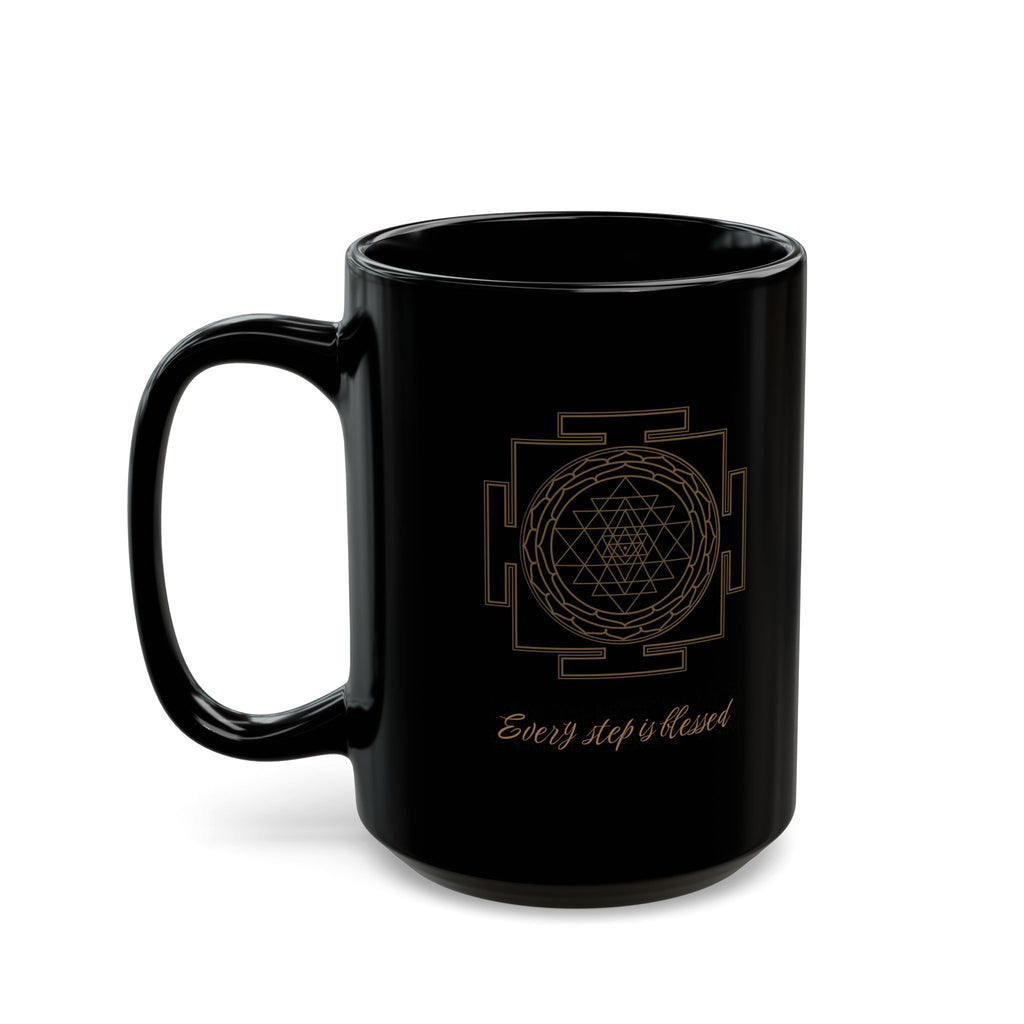 Ganesh Sagrado – Taza Negra Abundancia & Bendición (11oz & 15oz)