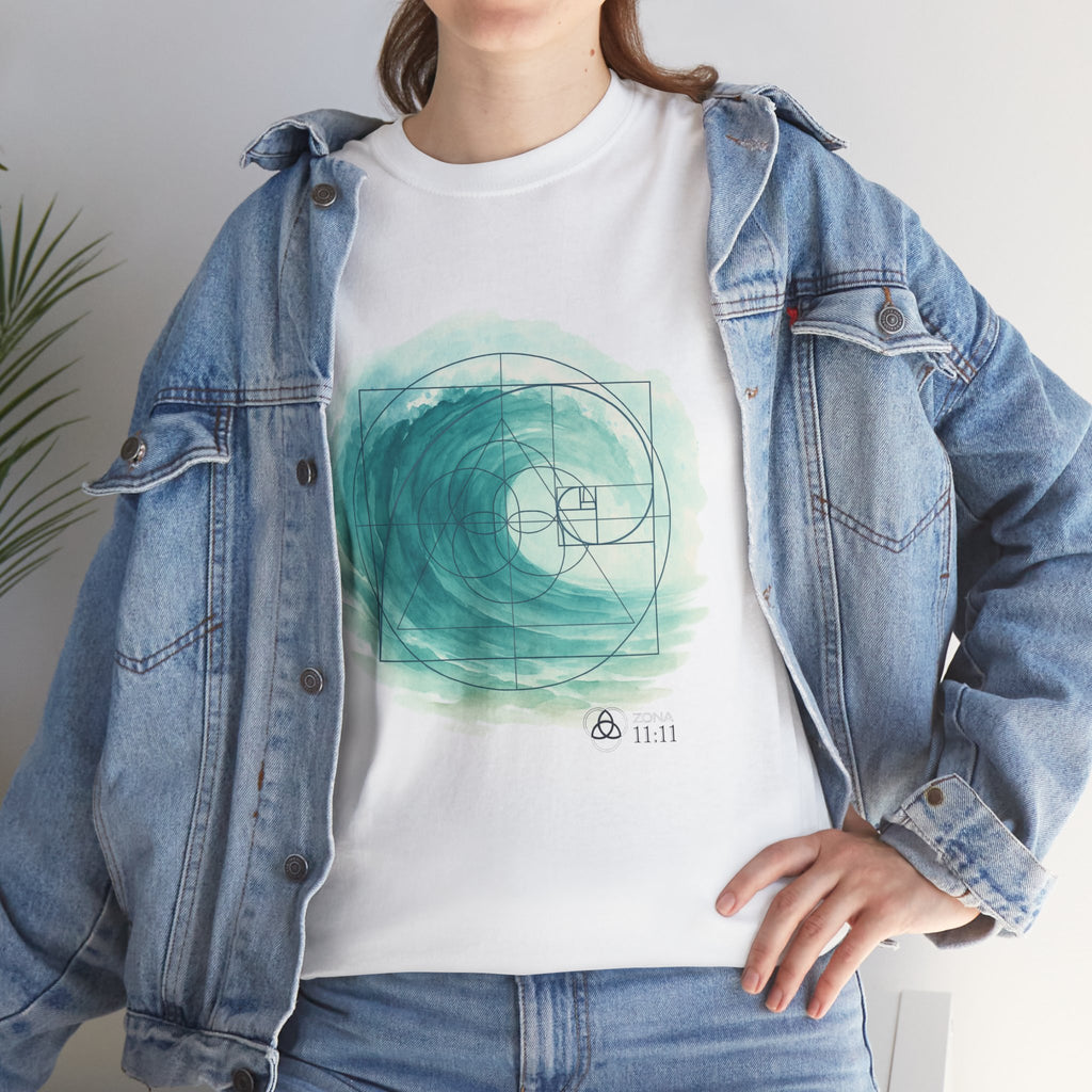 Espiral Dorada – Camiseta Unisex con Onda de la Vida
