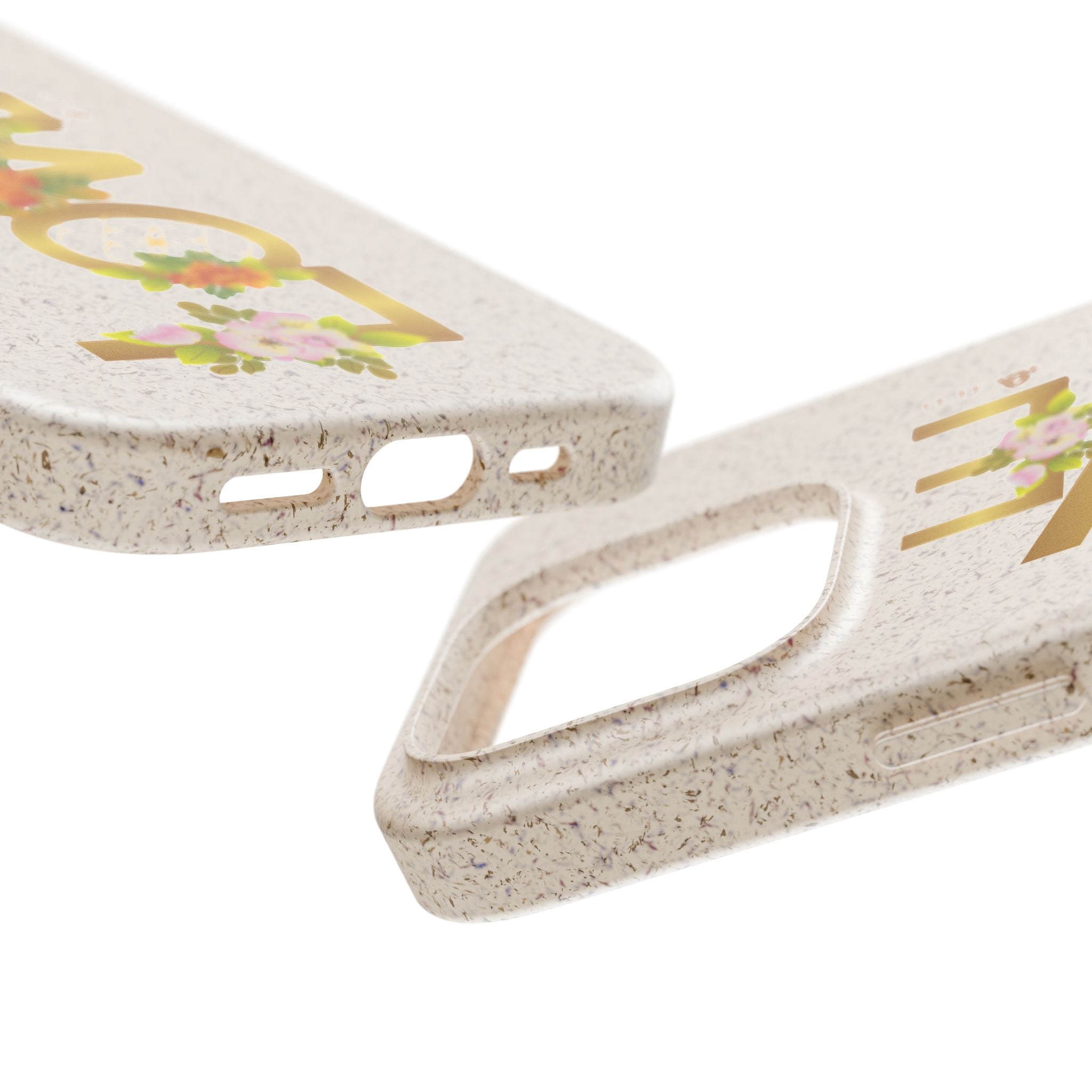 🌿 LOVE en la Naturaleza – Carcasa Biodegradable Floral