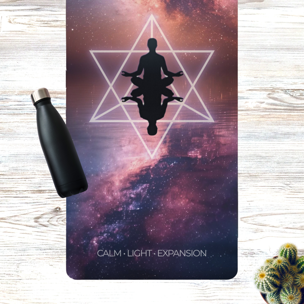 Mat de Yoga “Calma · Luz · Expansión” – Conexión Cósmica & Merkaba