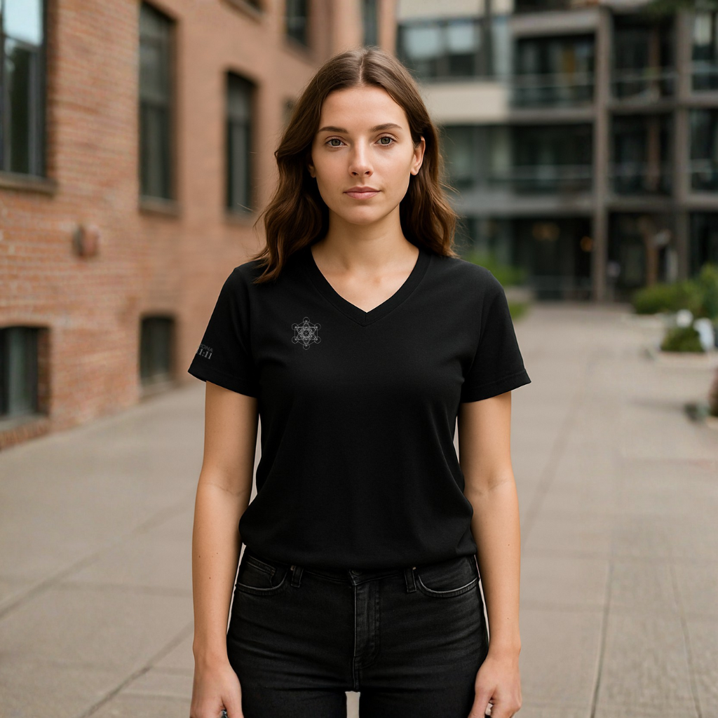 Luz de Metatrón – Camiseta Unisex Cuello V Minimalista