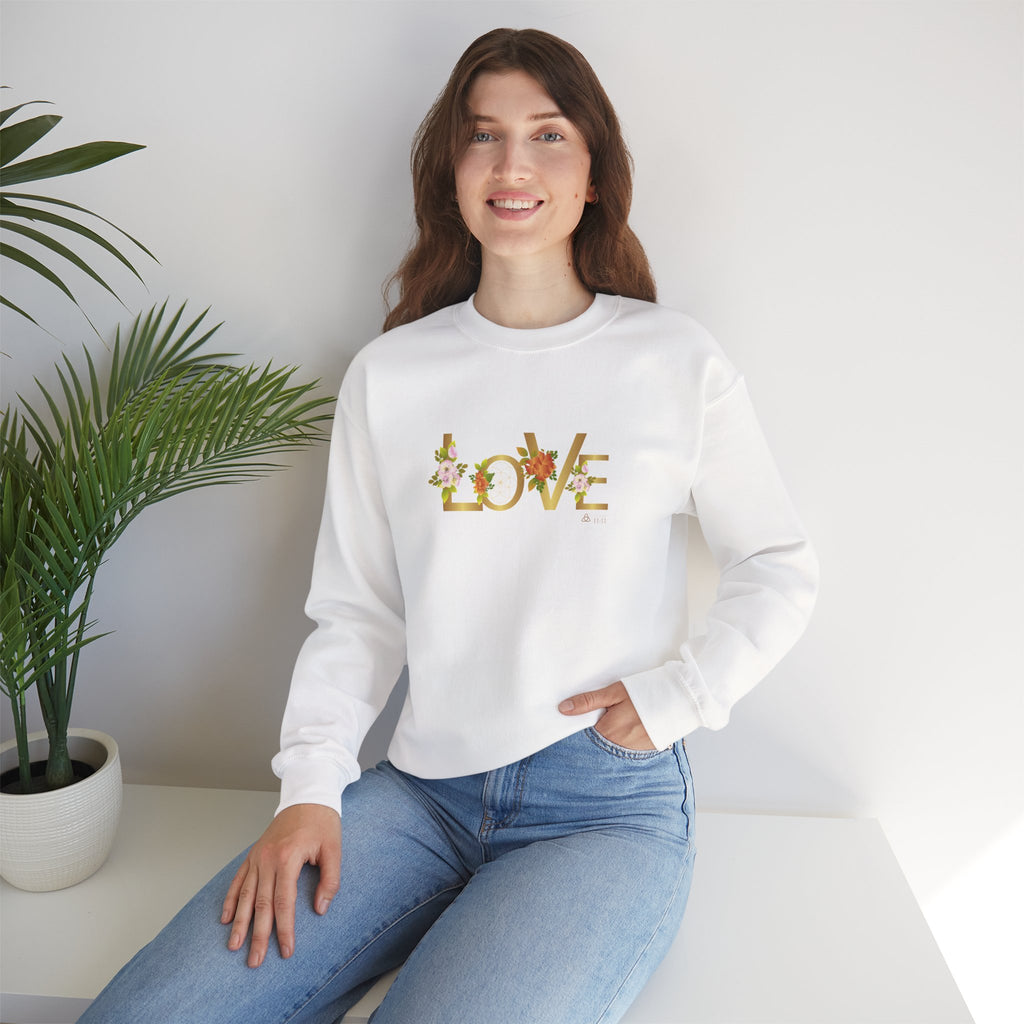 LOVE en Flor – Sudadera Unisex con Semilla de la vida