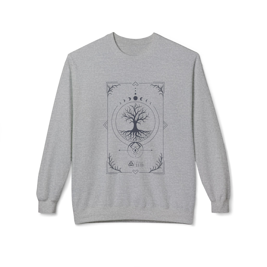 Árbol de la Vida – Sudadera Unisex con Fases Lunares y Geometría Sagrada