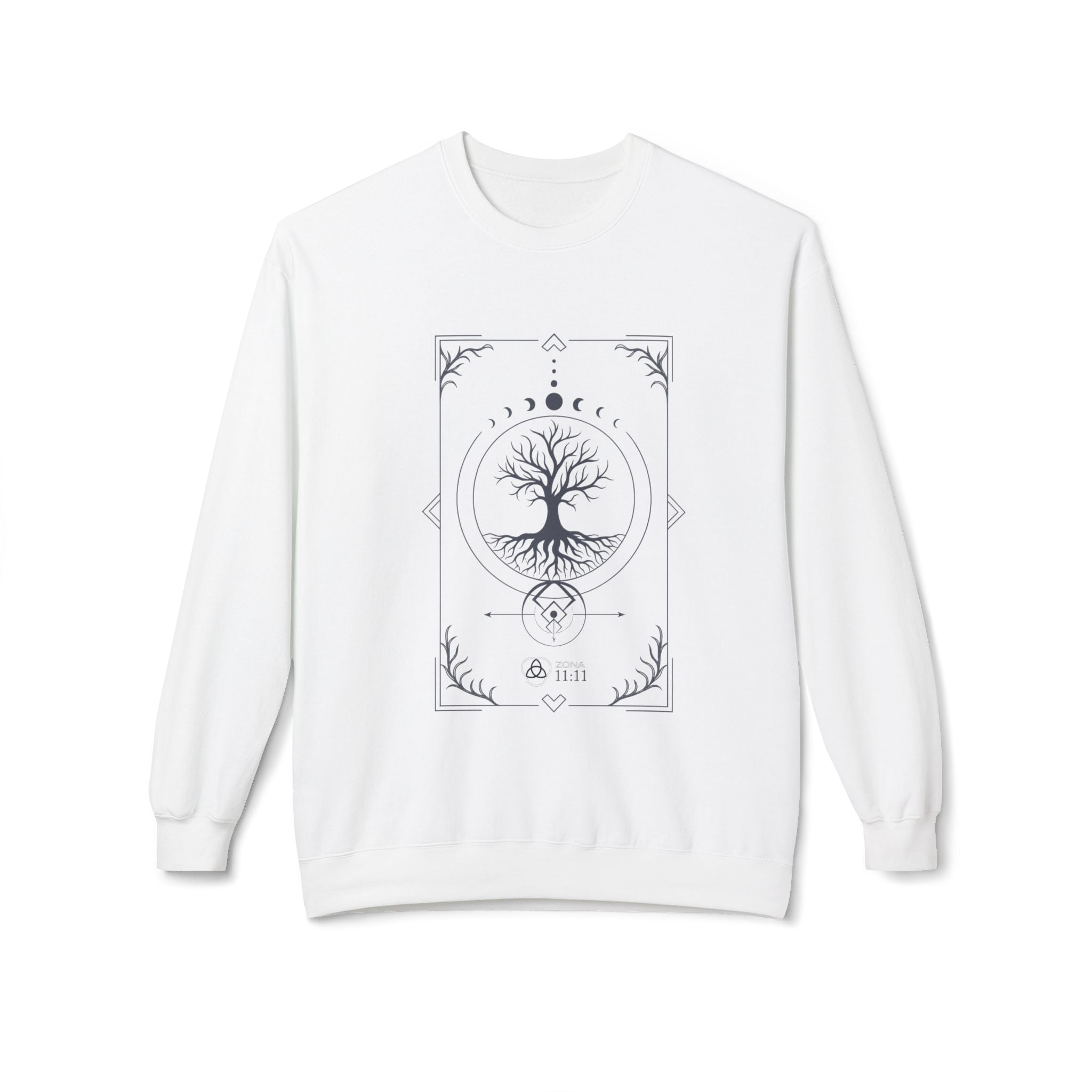 Árbol de la Vida – Sudadera Unisex con Fases Lunares y Geometría Sagrada