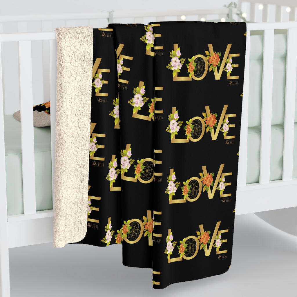 Amor que Abraza – Edición Noche – Manta Sherpa Semilla de la Vida