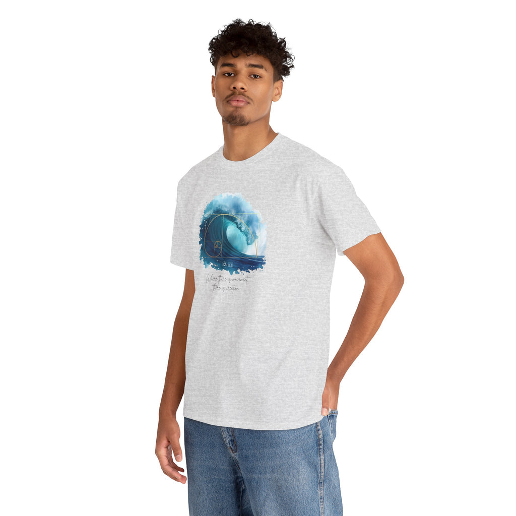 Espiral Dorada – Camiseta Unisex con Onda de la Vida