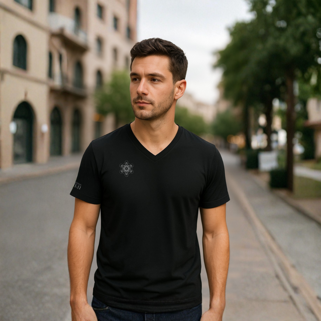 Luz de Metatrón – Camiseta Unisex Cuello V Minimalista