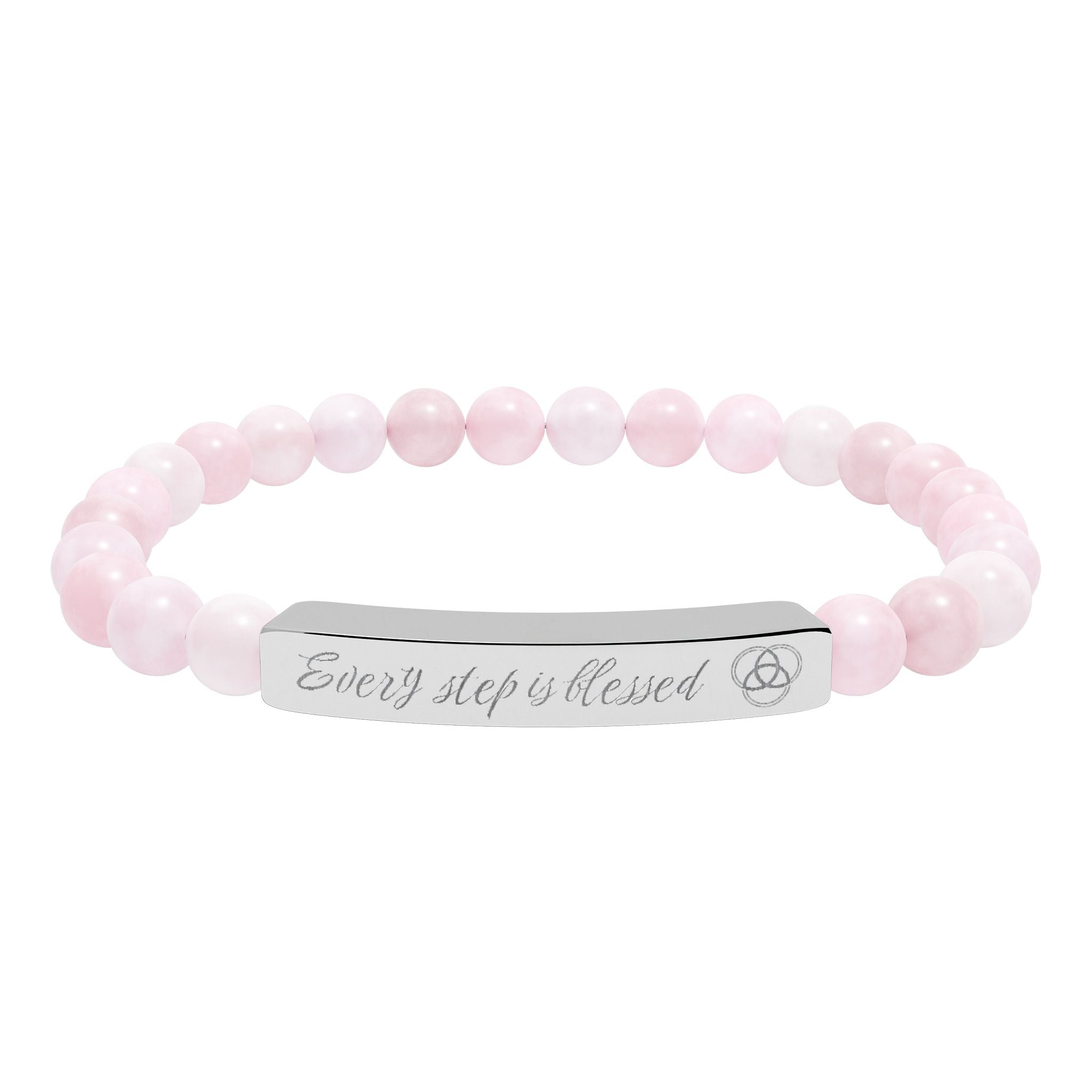 Pulseras en Piedra Natural y Barra Grabada – Every Step Is Blessed