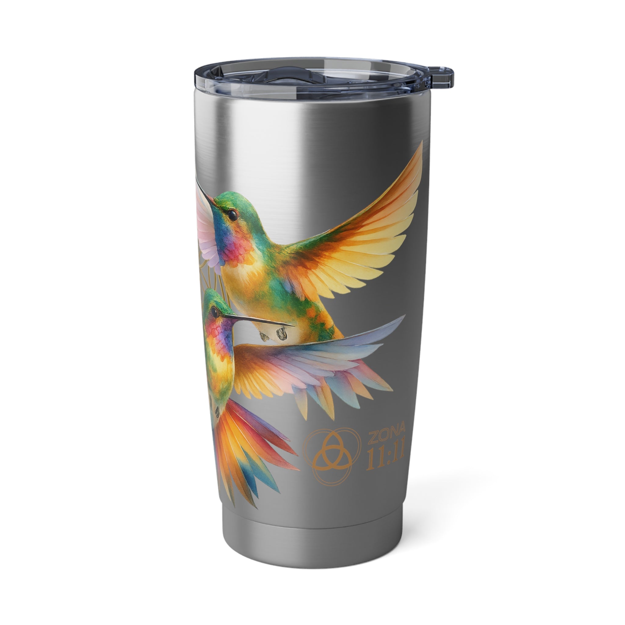Vaso Térmico 20oz (590 ml) – Colibríes & Flor de la Vida “Joy is sacred”