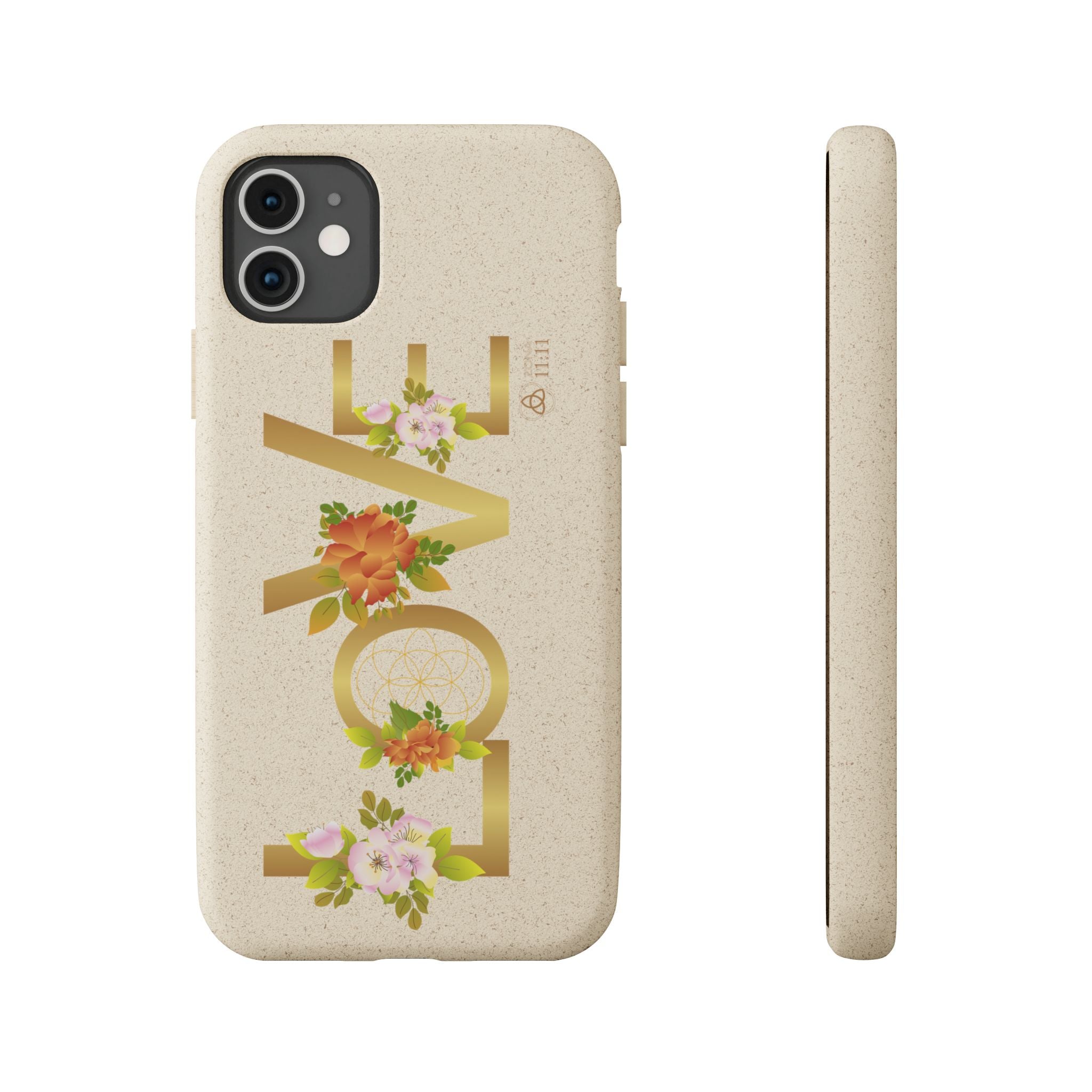 🌿 LOVE en la Naturaleza – Carcasa Biodegradable Floral