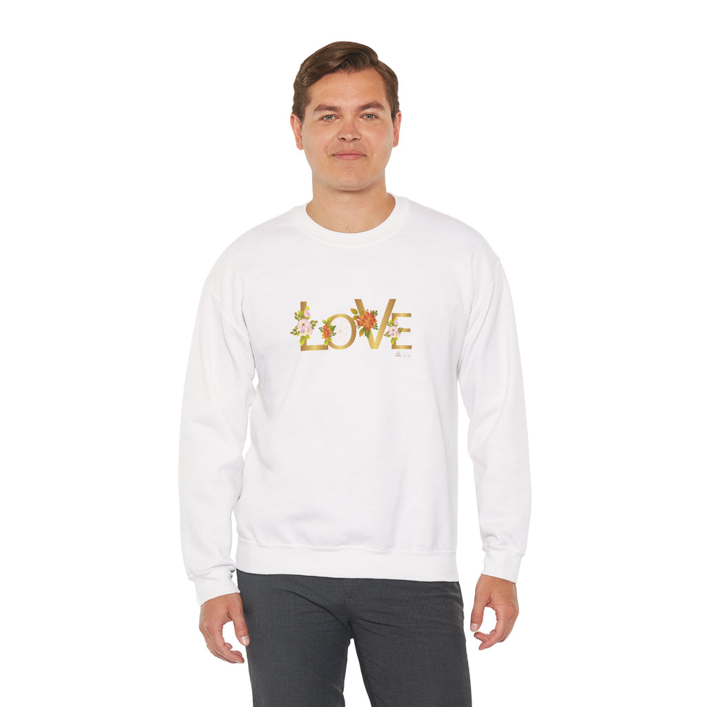 LOVE en Flor – Sudadera Unisex con Semilla de la vida