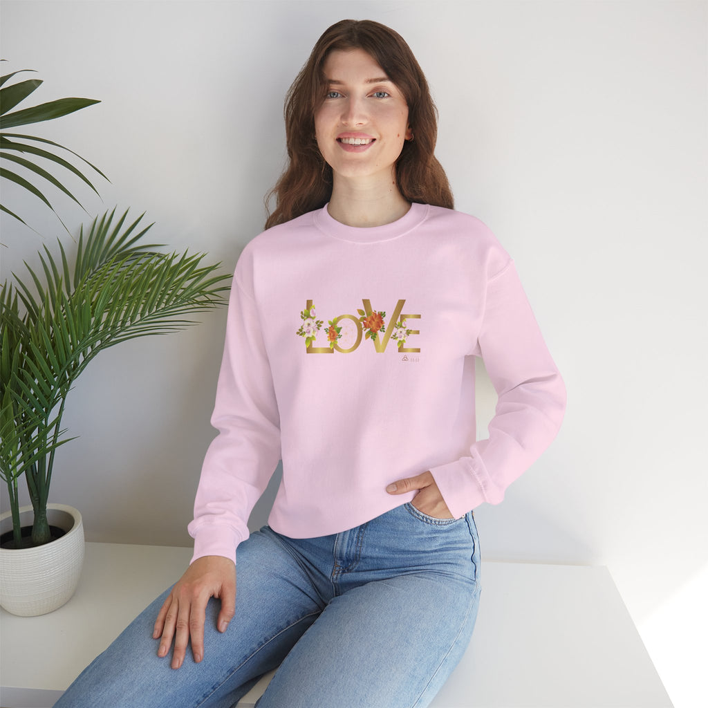 LOVE en Flor – Sudadera Unisex con Semilla de la vida