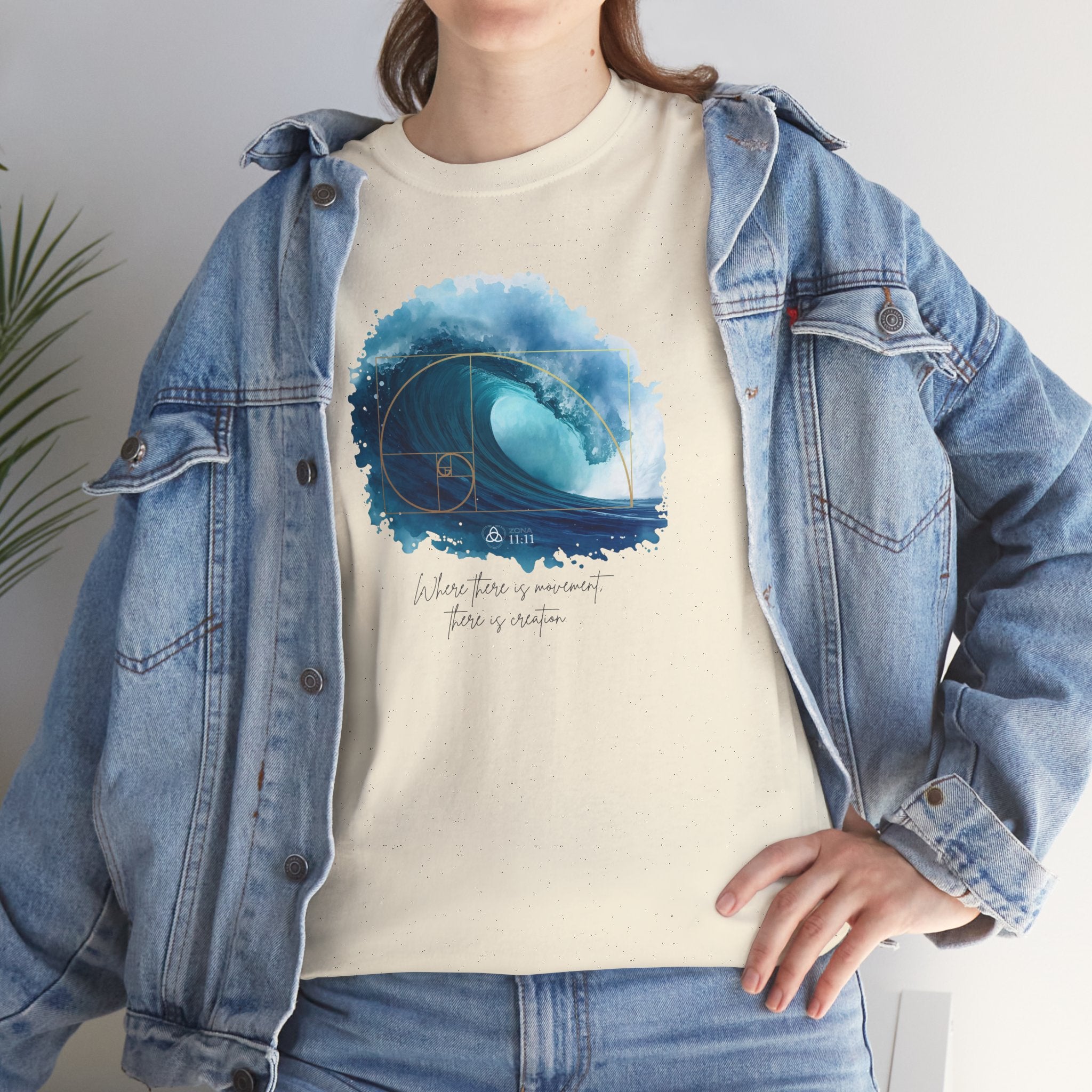 Espiral Dorada – Camiseta Unisex con Onda de la Vida