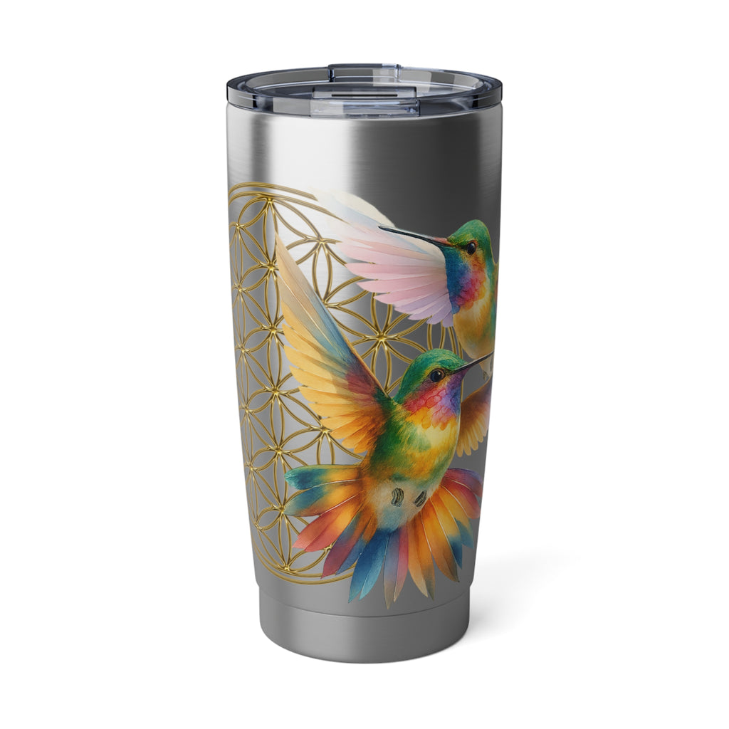 Vaso Térmico 20oz (590 ml) – Colibríes & Flor de la Vida “Joy is sacred”