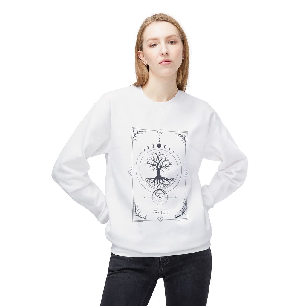 Árbol de la Vida – Sudadera Unisex con Fases Lunares y Geometría Sagrada