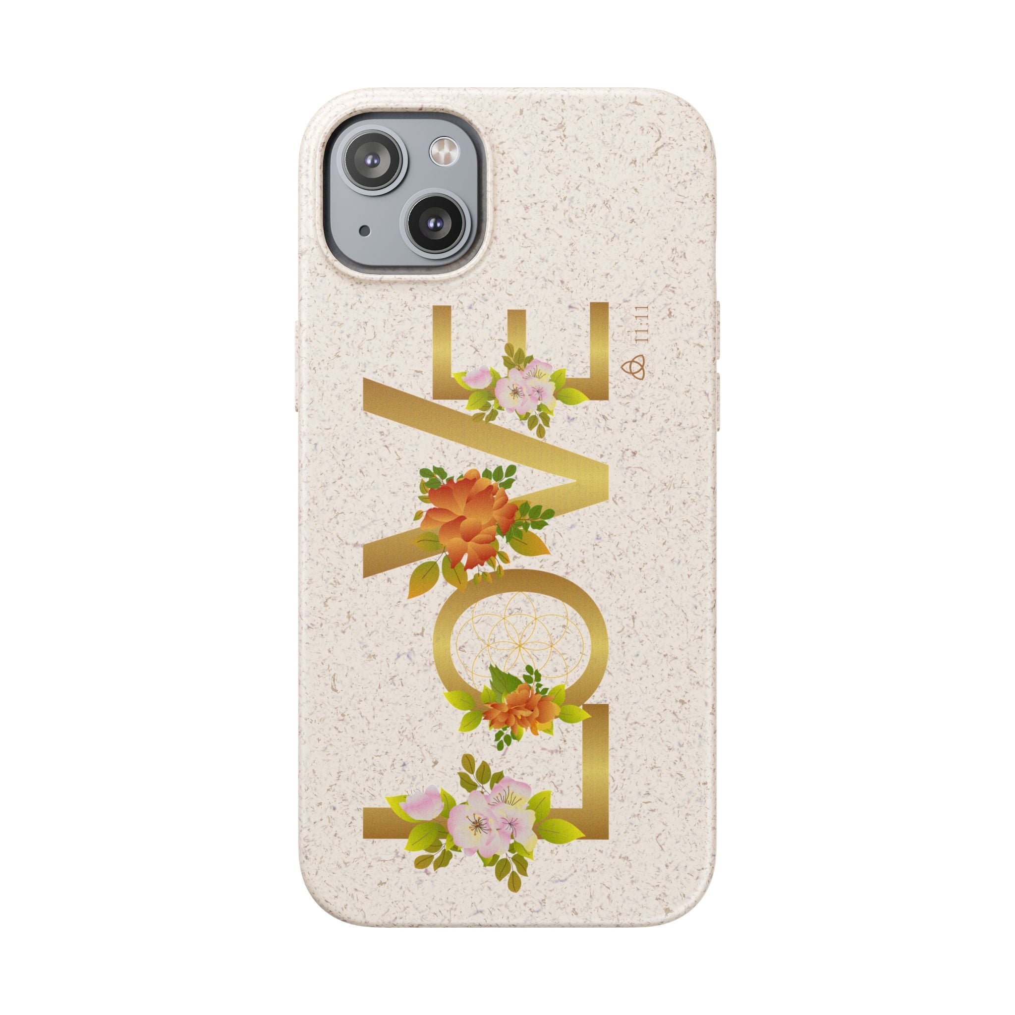 🌿 LOVE en la Naturaleza – Carcasa Biodegradable Floral