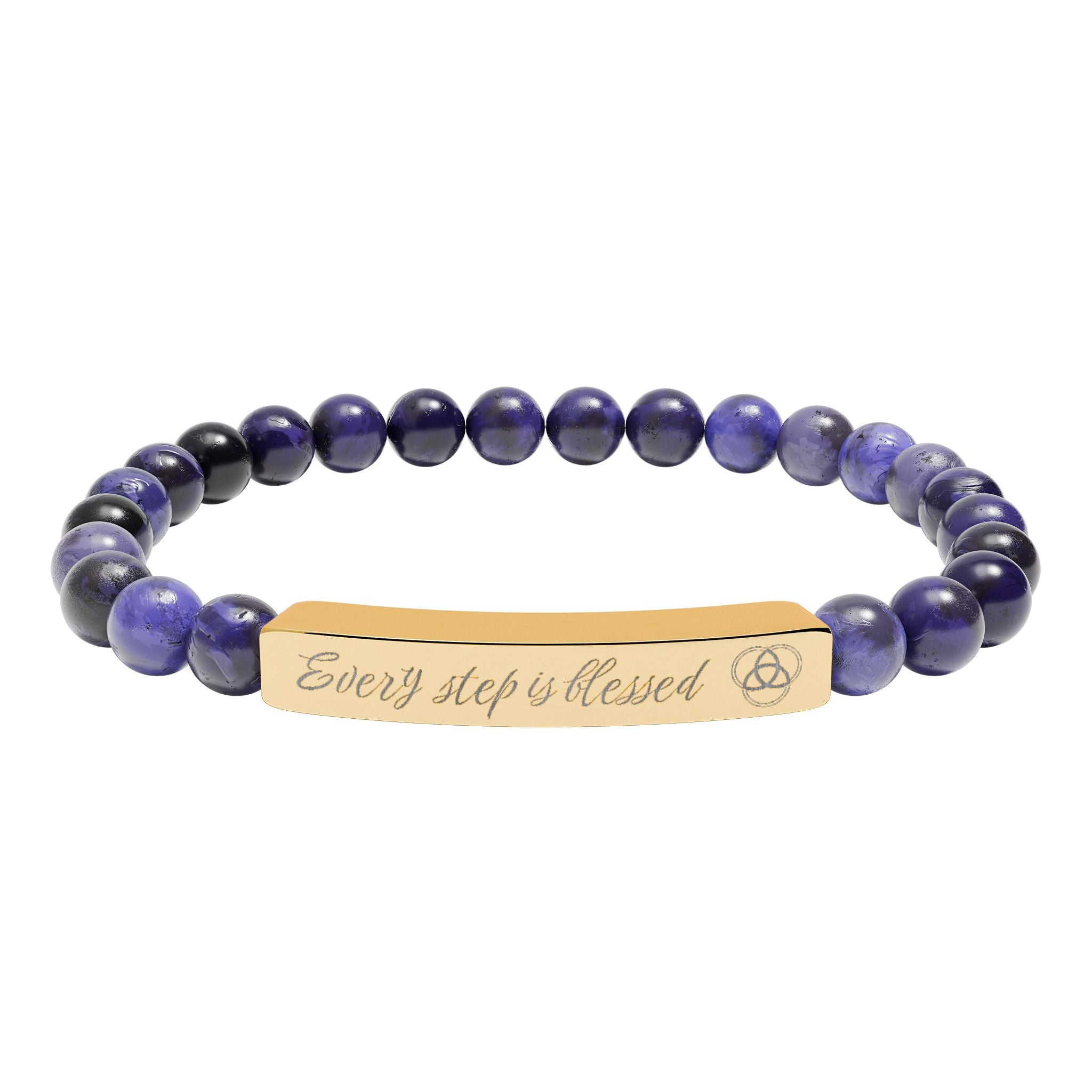 Pulseras en Piedra Natural y Barra Grabada – Every Step Is Blessed