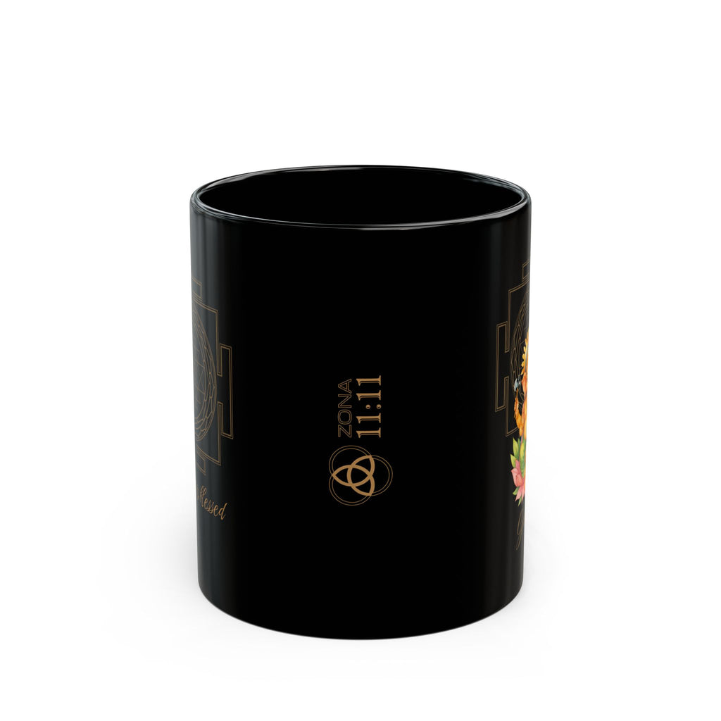 Ganesh Sagrado – Taza Negra Abundancia & Bendición (11oz & 15oz)