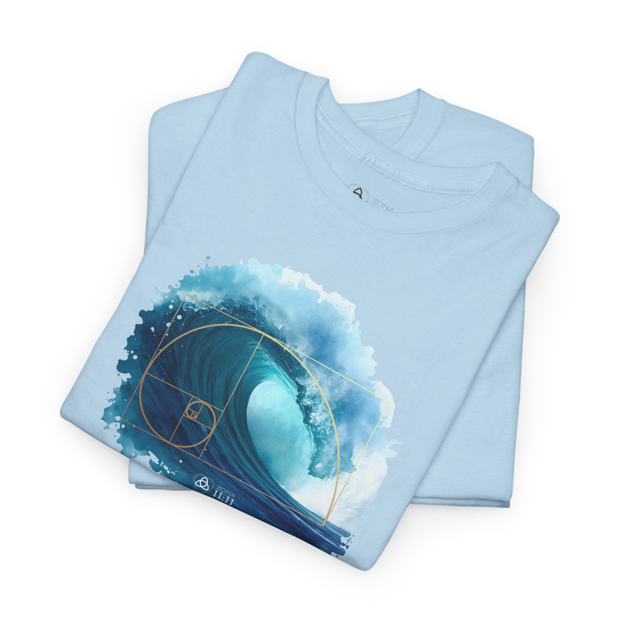 Espiral Dorada – Camiseta Unisex con Onda de la Vida (Light Blue)