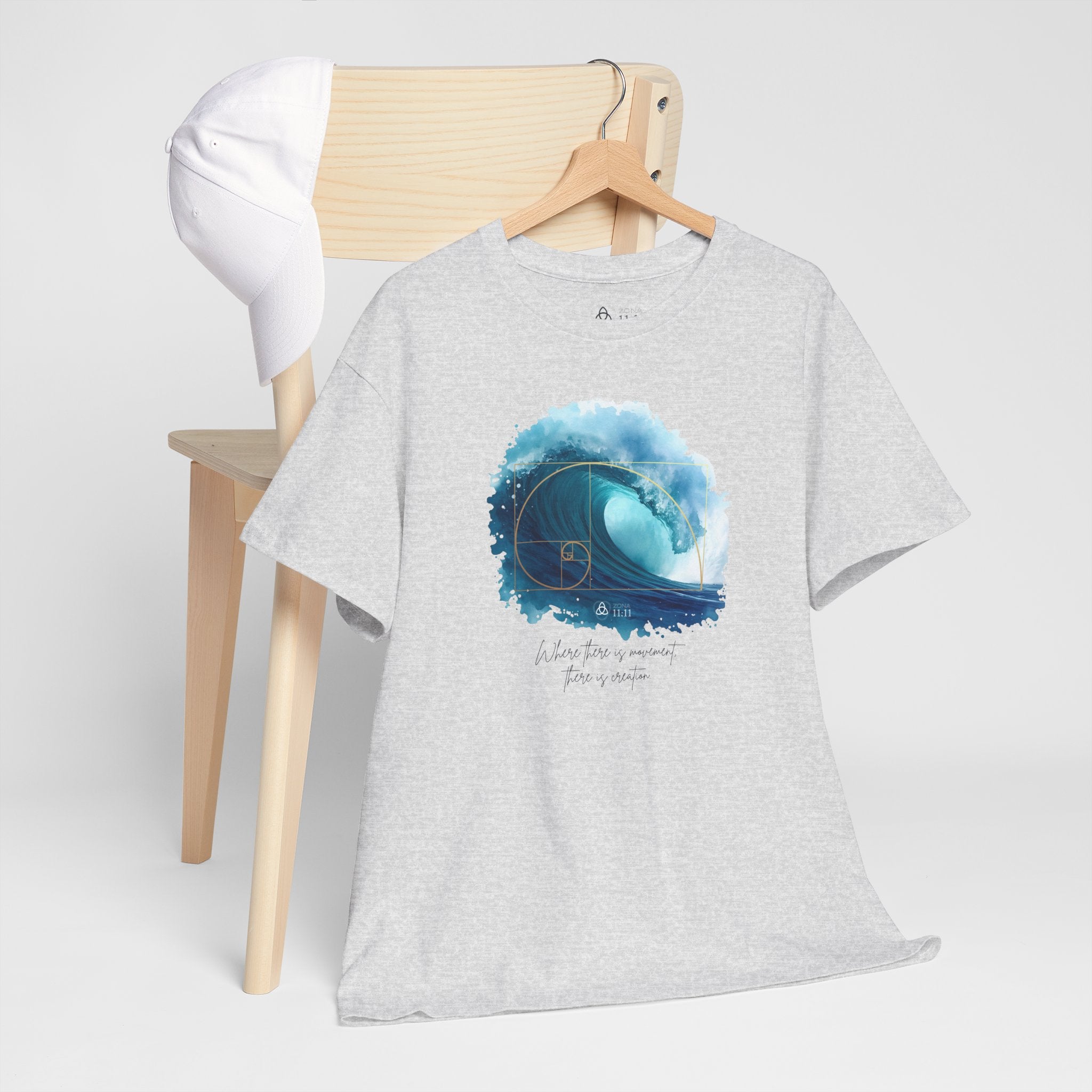 Espiral Dorada – Camiseta Unisex con Onda de la Vida (Ash)