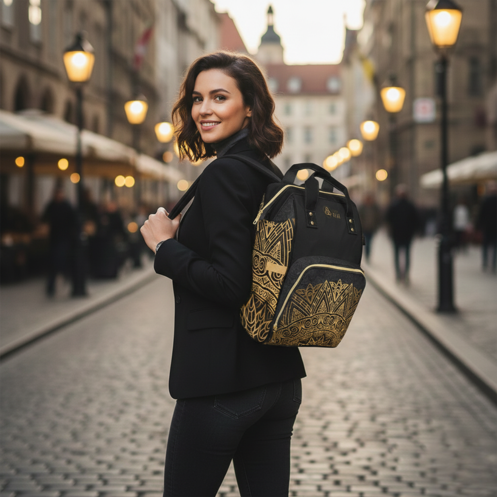 Mochila Multifuncional Mandala Dorado – ZONA 11:11