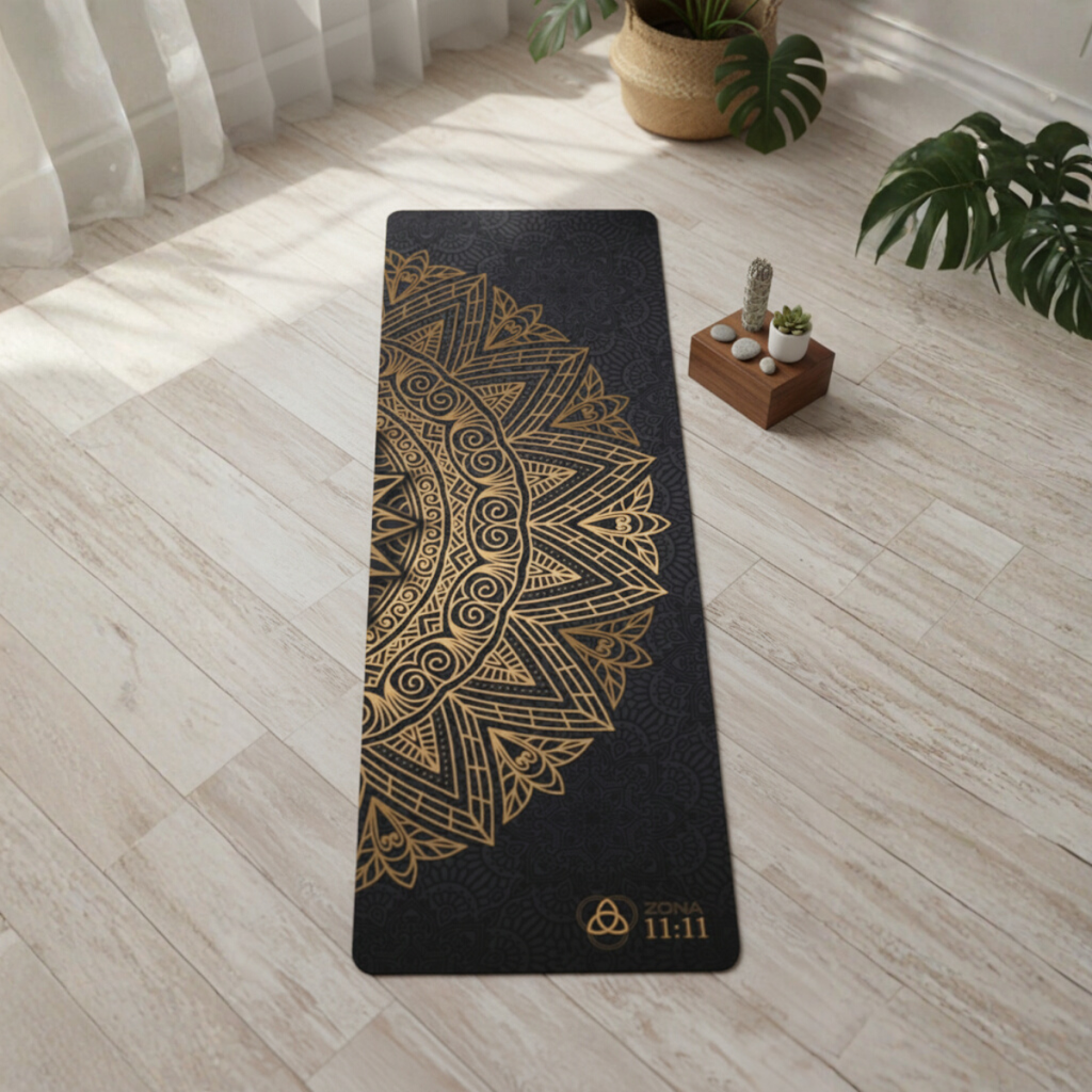 Mandala Dorado – Mat de Yoga Energía Sagrada