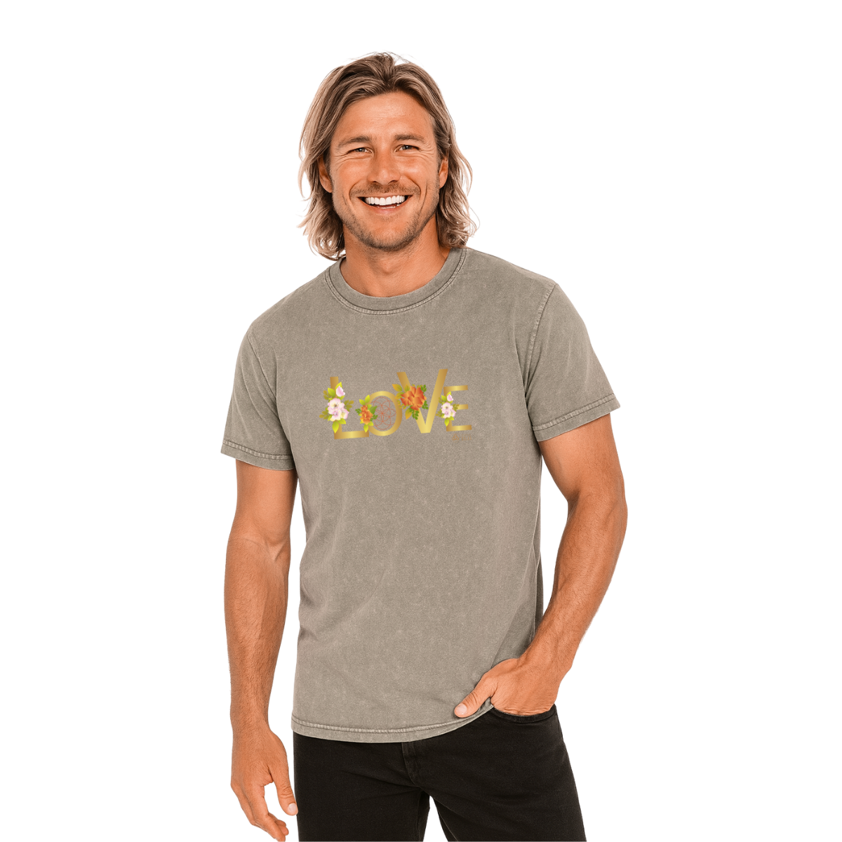 LOVE Urbano – Camiseta Washed (Dark Khaki)