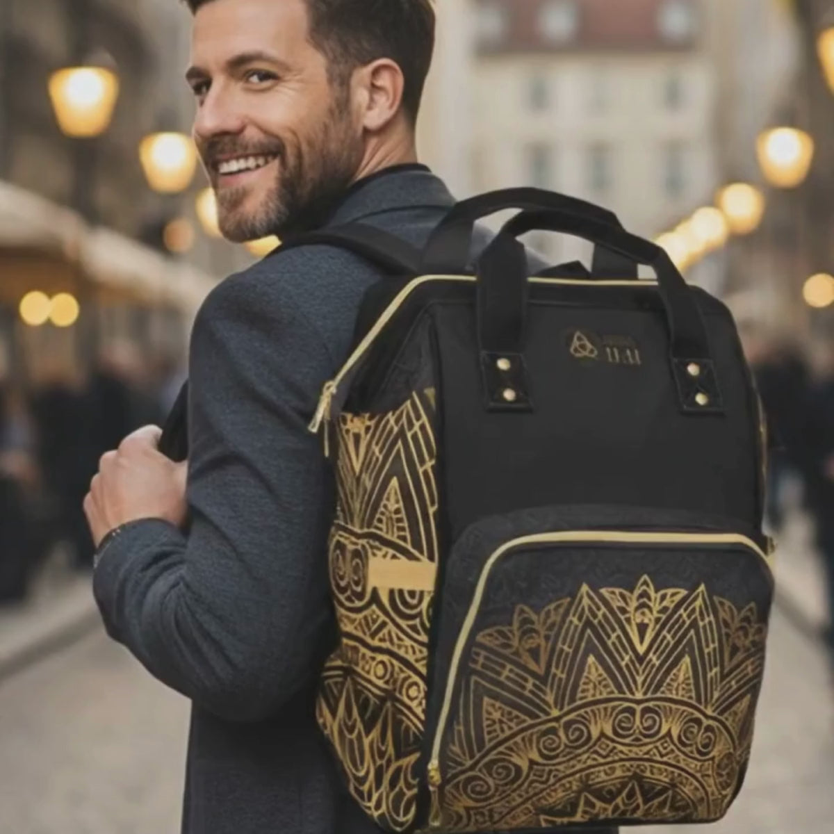 Mochila Multifuncional Mandala Dorado – ZONA 11:11